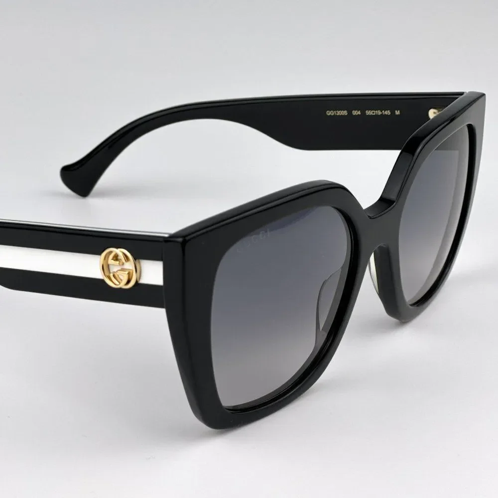 NEW Gucci GG1300S 004 Black Gray Gradient Square Women Sunglasses GG 1300S